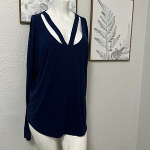Express Navy Blue Long Sleeve Top